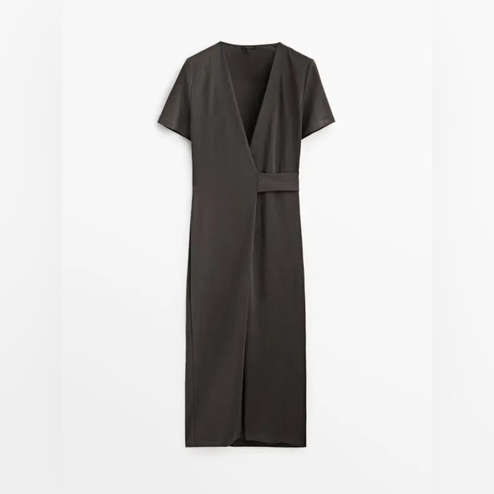Graphite Wrap Dress